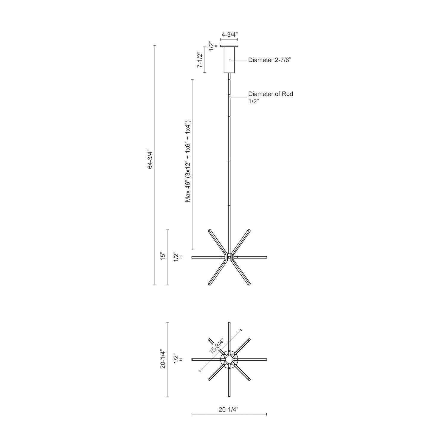 Sirius Minor 20-in Aluminum Chandelier