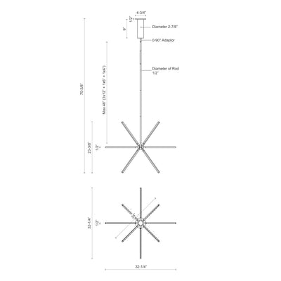 Sirius Minor 32-in Aluminum Chandelier