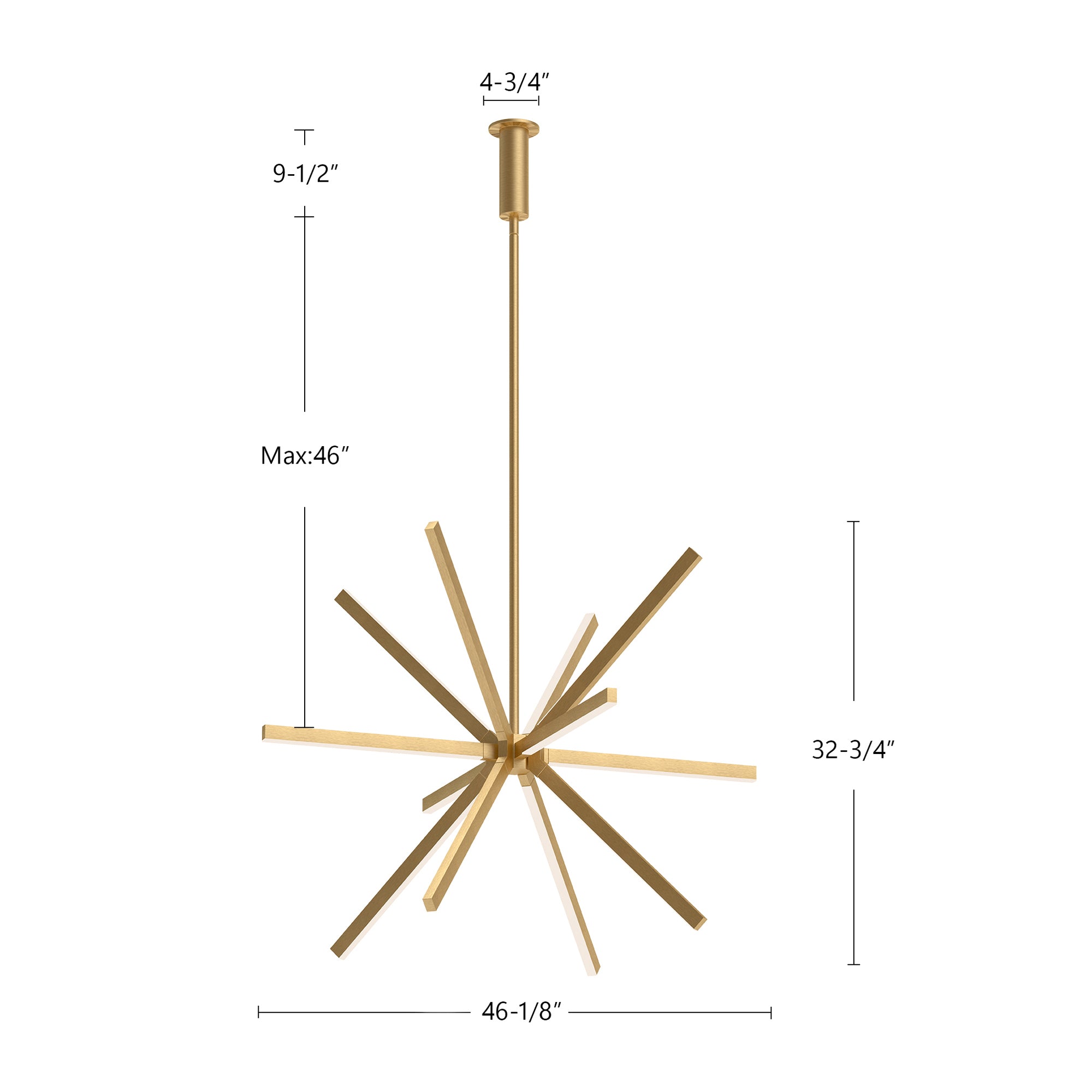 Sirius 48-in Aluminum Chandelier