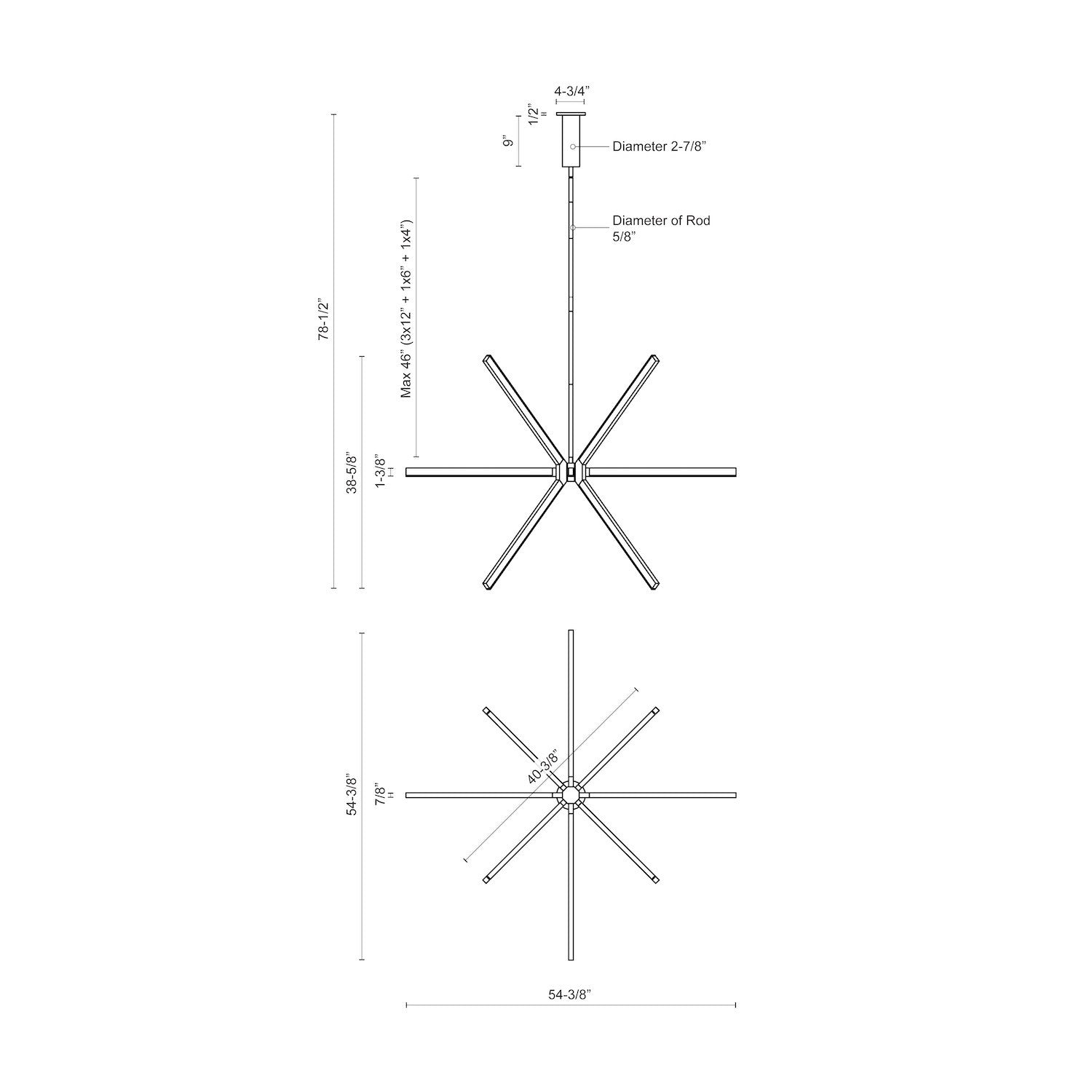 Sirius 56-in Aluminum Chandelier