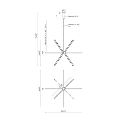 Sirius 56-in Aluminum Chandelier