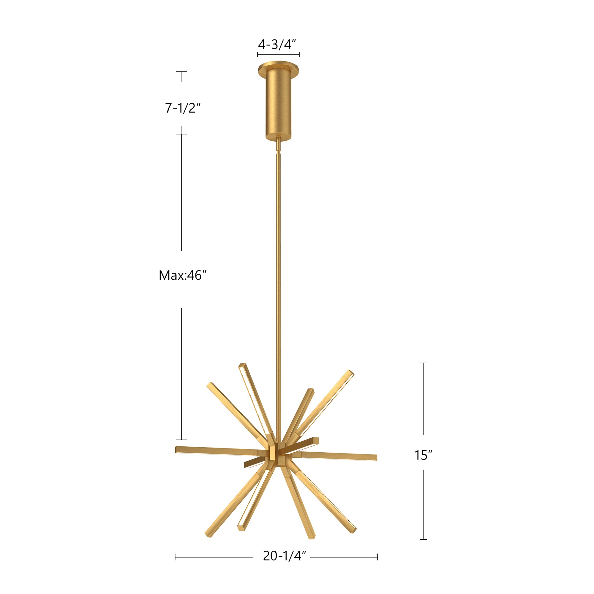 Sirius Minor 20-in Aluminum Chandelier