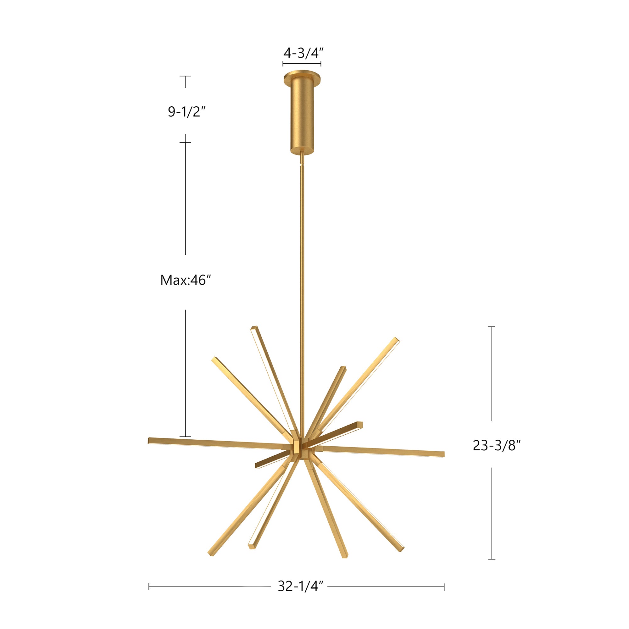 Sirius Minor 32-in Aluminum Chandelier
