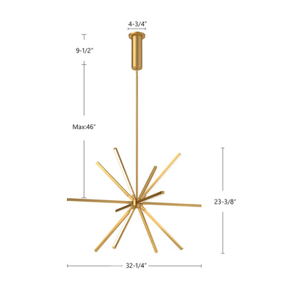 Sirius Minor 32-in Aluminum Chandelier