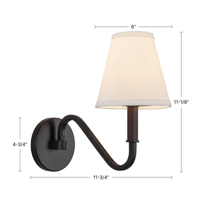 Sloan 12-in Steel Linen Wall Sconce