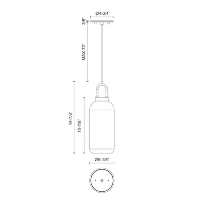 Soji 5-in Steel Pendant