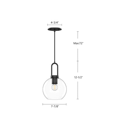 Soji 8-in Clear Glass Mini Socket Pendant