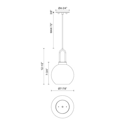Soji 8-in Clear Glass Mini Socket Pendant