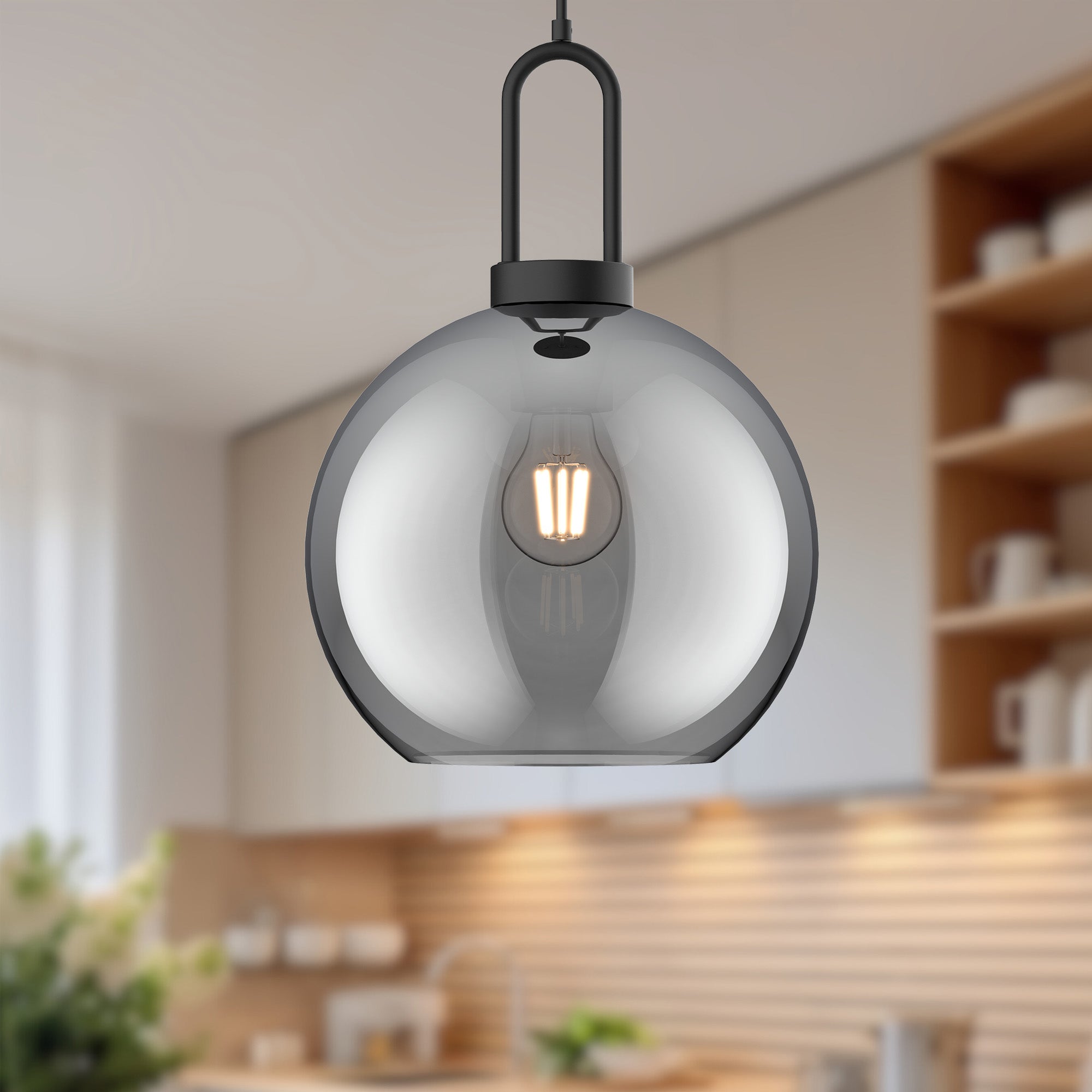Soji 10-in Clear Glass Socket Pendant