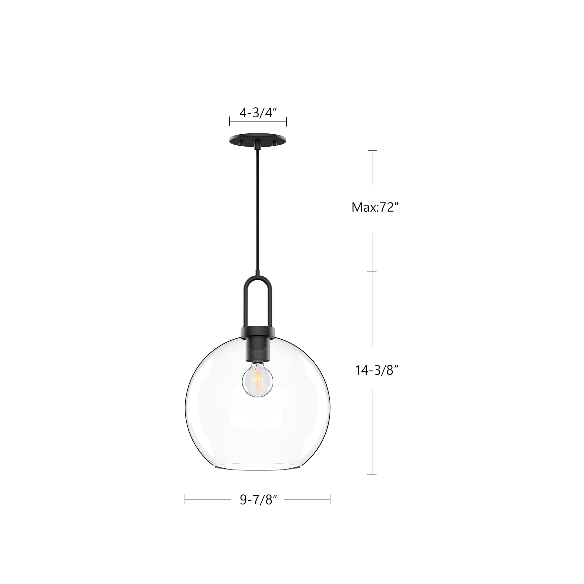 Soji 10-in Clear Glass Socket Pendant