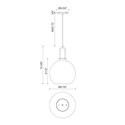 Soji 10-in Clear Glass Socket Pendant