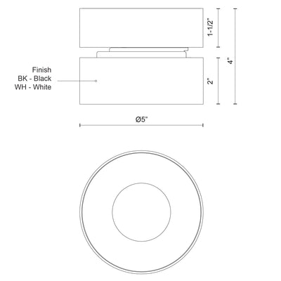 Solo 5-in Aluminum Flush Mount