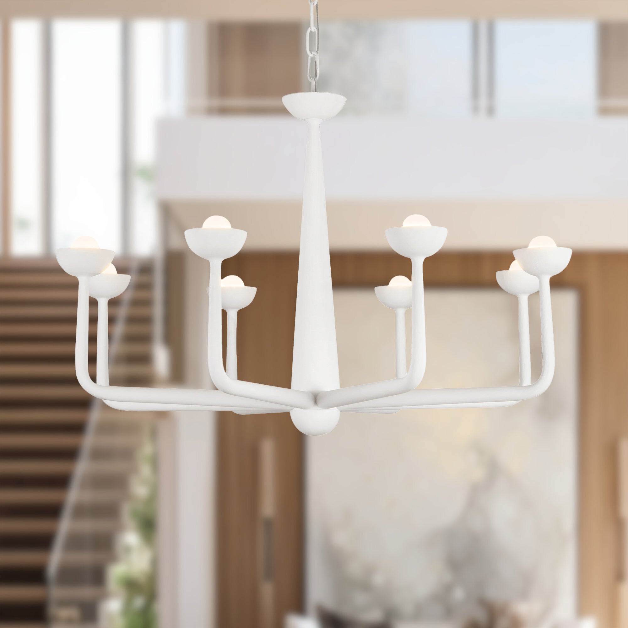 Spade 30-in Steel Chandelier