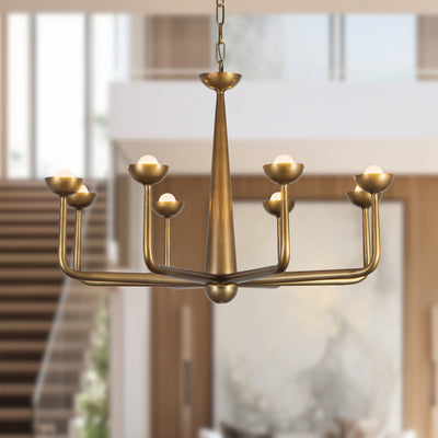 Spade 30-in Steel Chandelier