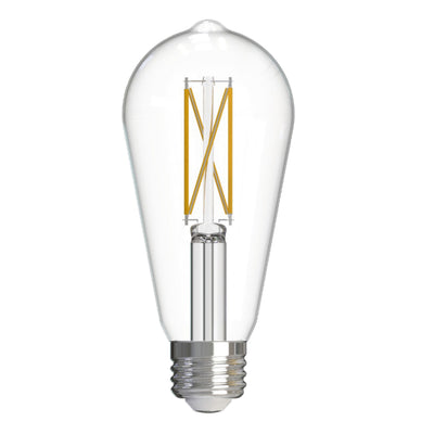 ST18 7.6W Dimmable Clear Filament LED Light Bulb with E26 Base, 2700K, 800 Lumens, 4-Pack