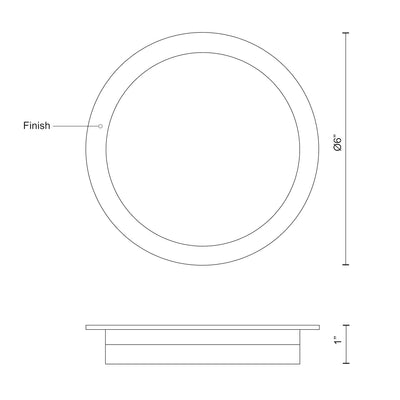 Stockton 6-in Aluminum Flush Mount