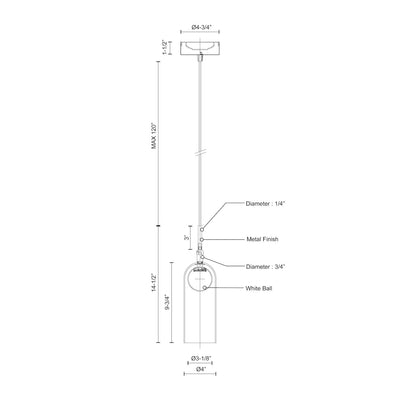 Stylo 4-in Aluminum Pendant
