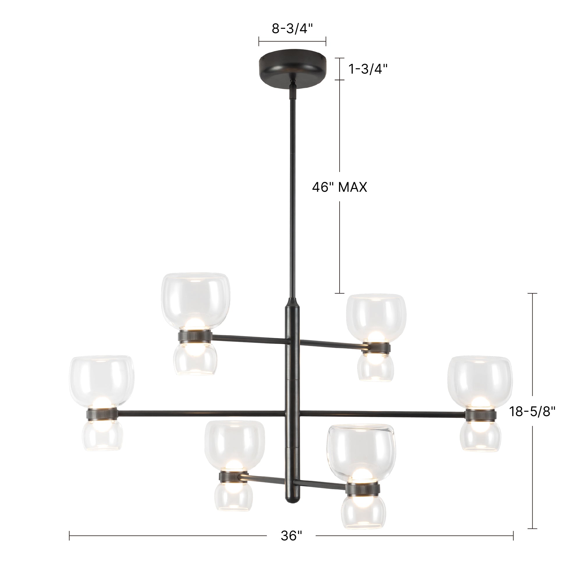 Sutton 36-in Steel Chandelier