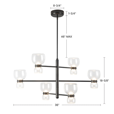 Sutton 36-in Steel Chandelier