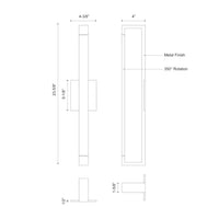 Swivel 24-in Aluminum Acrylic Wall Sconce