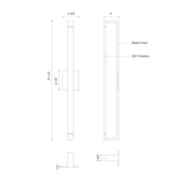 Swivel 32-in Aluminum Acrylic Wall Sconce
