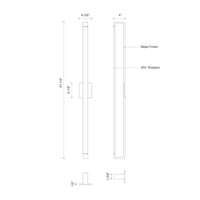 Swivel 48-in Aluminum Acrylic Wall Sconce