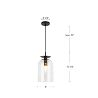Sylvia 8-in Steel Pendant