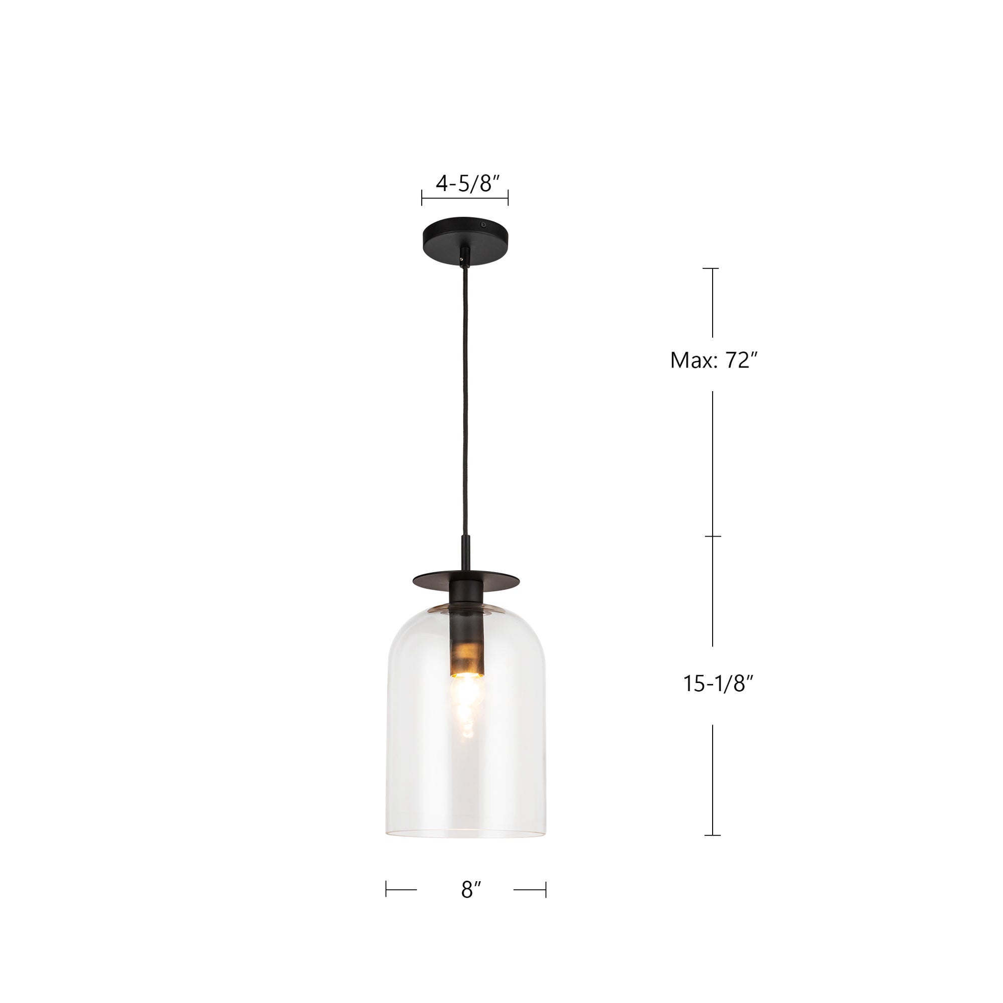 Sylvia 8-in Steel Pendant