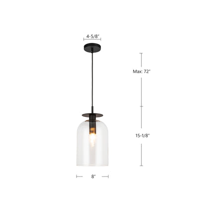 Sylvia 8-in Steel Pendant