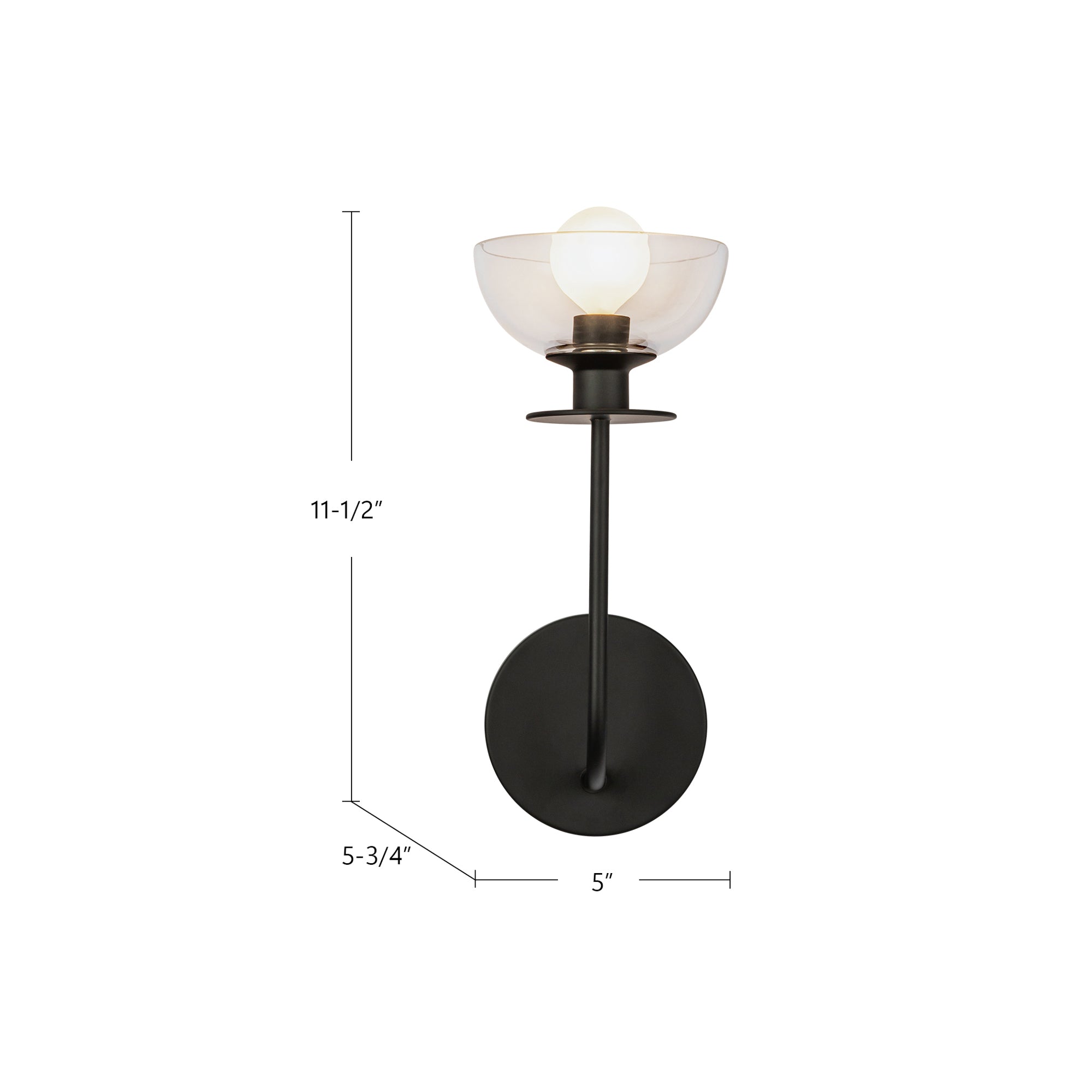 Sylvia 5-in Steel Vanity Light