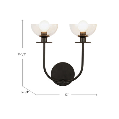 Sylvia 12-in Steel Vanity Light