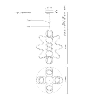 Synergy 34-in Vertical Aluminum Chandelier