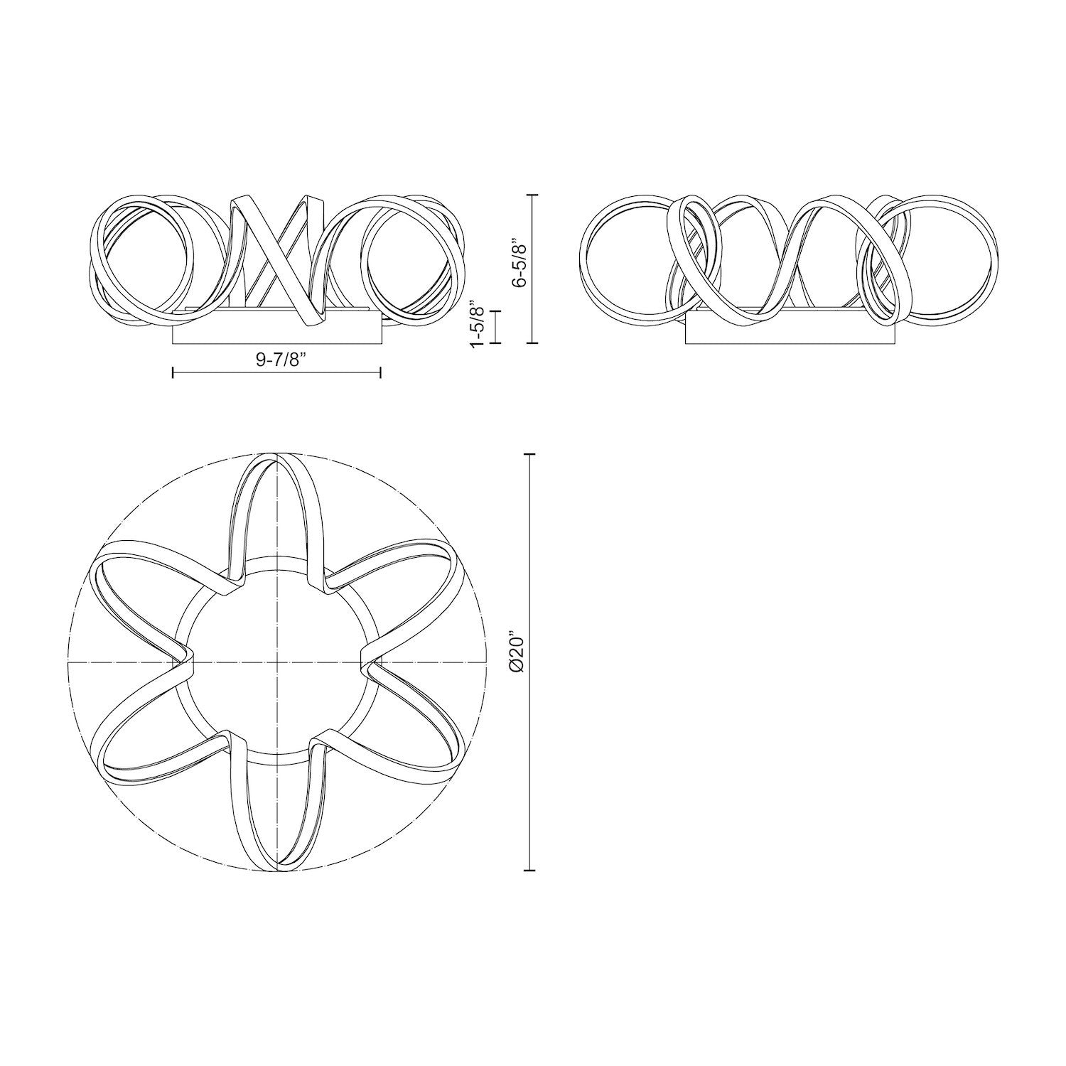 Synergy 20-in Aluminum Flush Mount