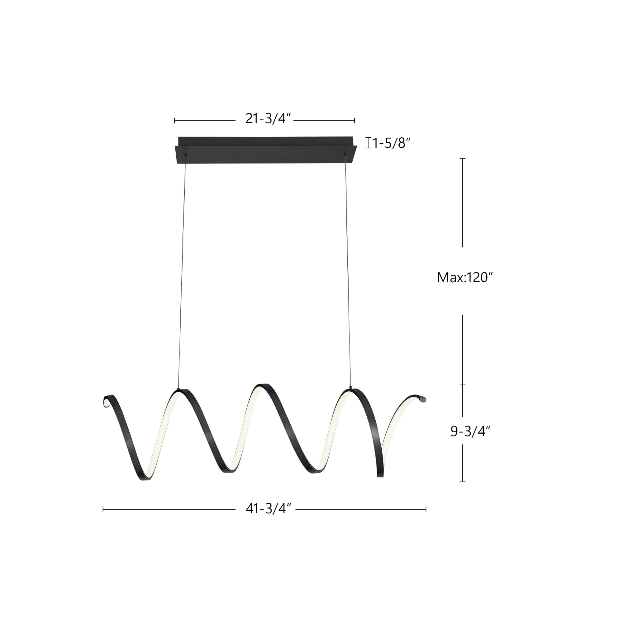 Synergy 42-in Aluminum Linear Pendant