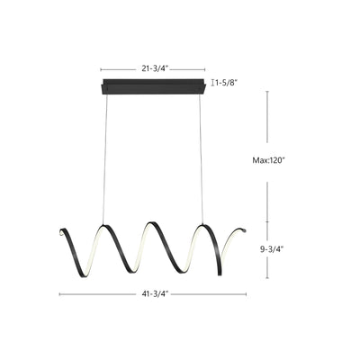 Synergy 42-in Aluminum Linear Pendant