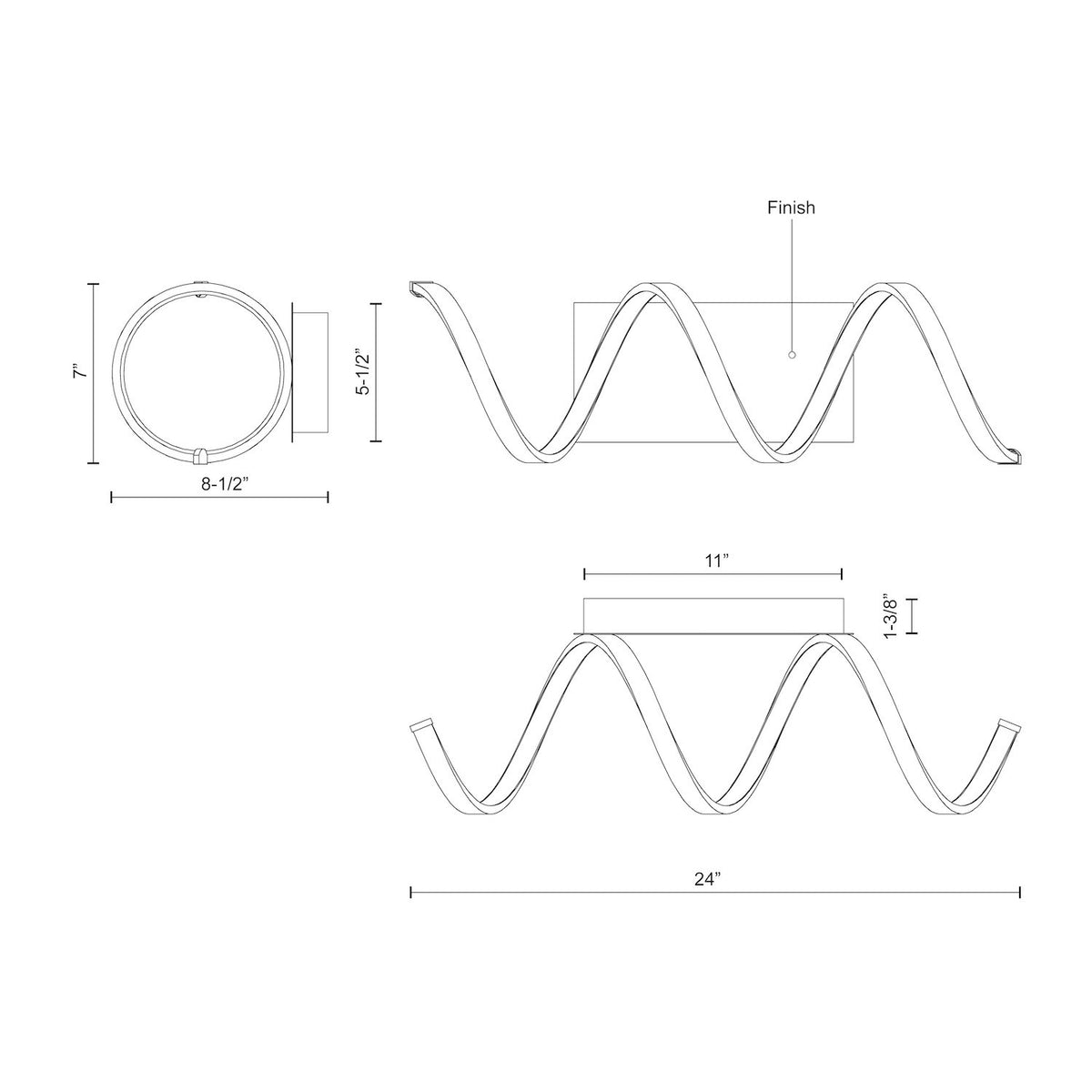 Synergy 24-in Aluminum Polymeric Material Wall Sconce