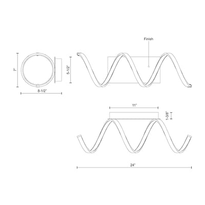 Synergy 24-in Aluminum Polymeric Material Wall Sconce