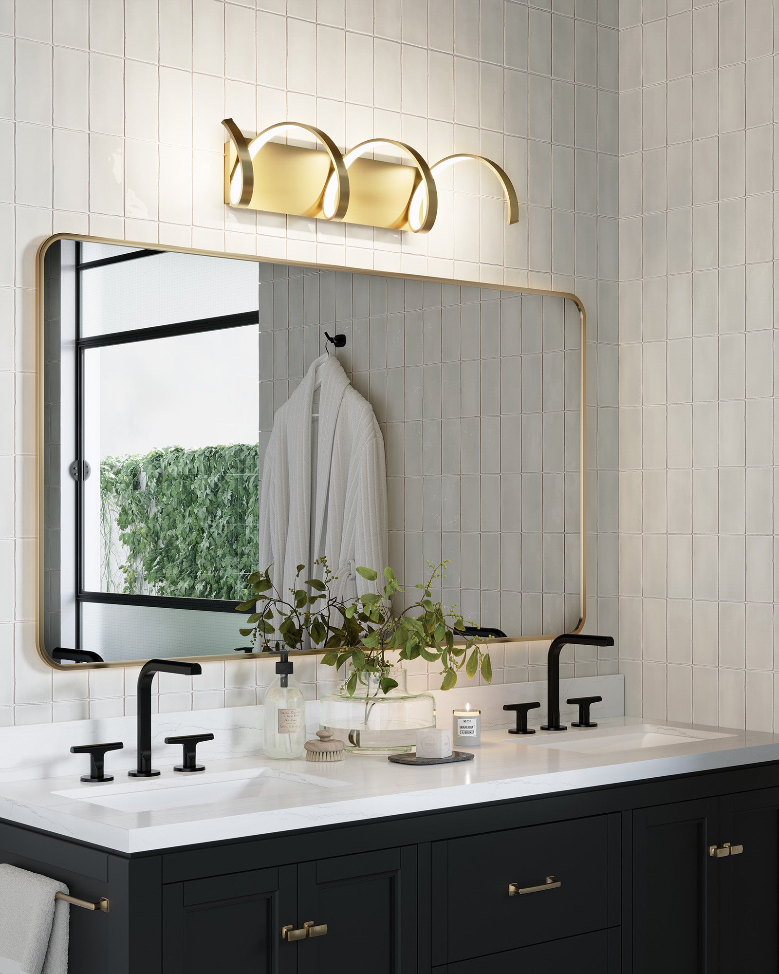 Synergy 30-in Aluminum Polymeric Material Wall Sconce