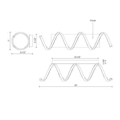 Synergy 30-in Aluminum Polymeric Material Wall Sconce