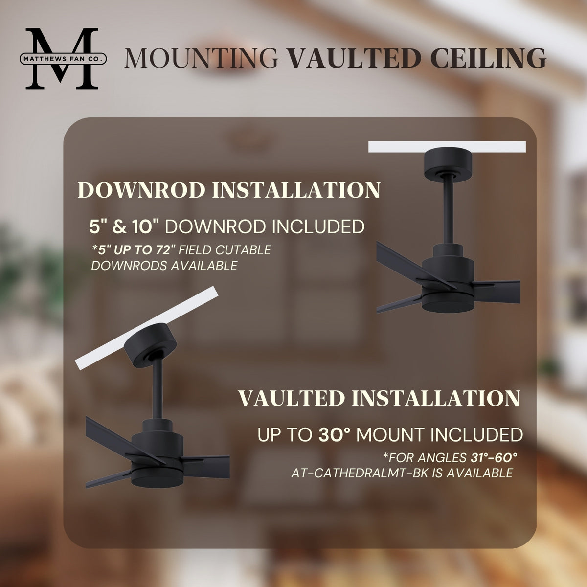 Alessandra 3-Blade Ceiling Fan Without Light Kit