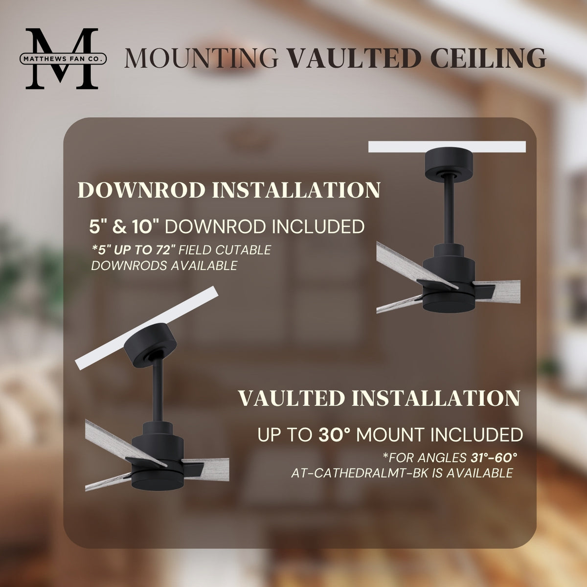 Alessandra 3-Blade Ceiling Fan Without Light Kit