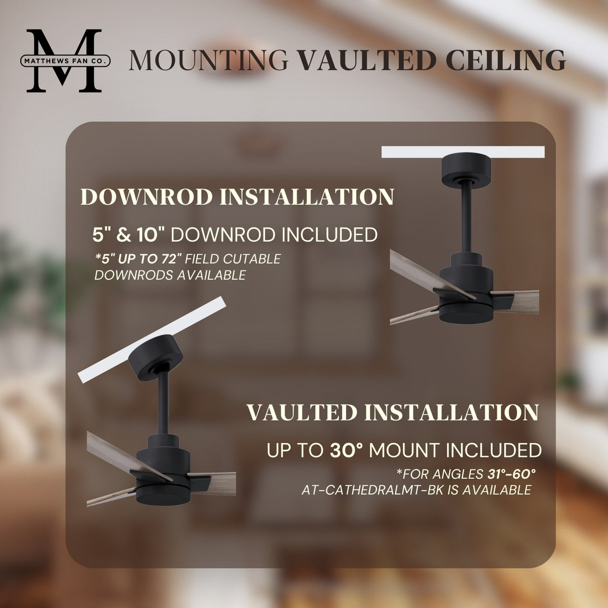 Alessandra 3-Blade Ceiling Fan Without Light Kit