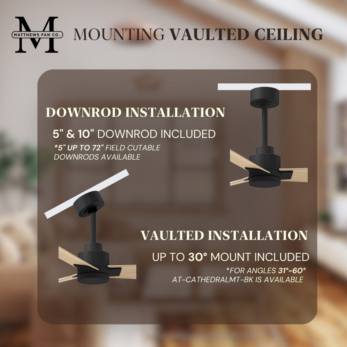 Alessandra 3-Blade Ceiling Fan Without Light Kit