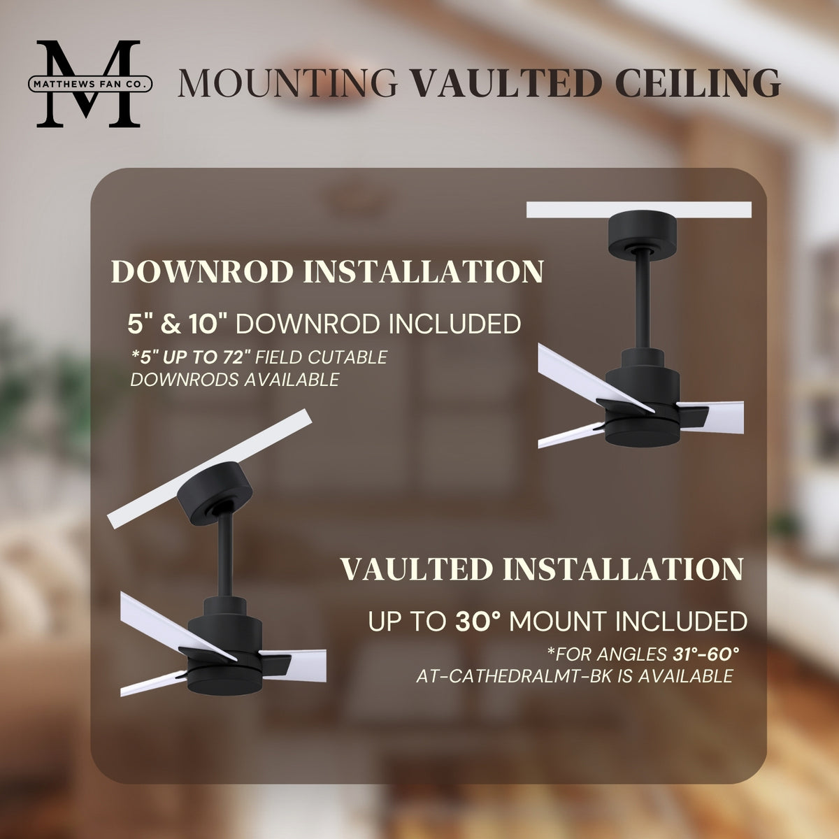 Alessandra 3-Blade Ceiling Fan Without Light Kit