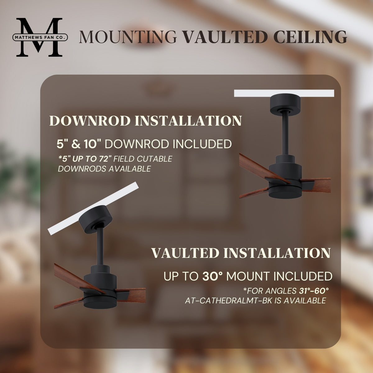 Alessandra 3-Blade Ceiling Fan Without Light Kit