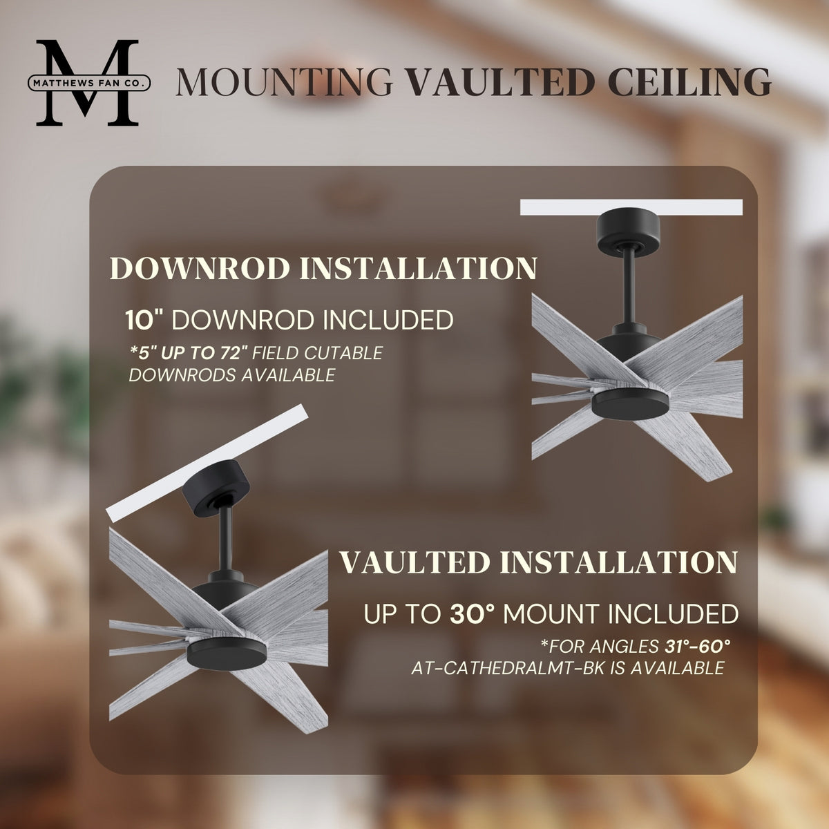 64-Inch Ariella 8-Blade Ceiling Fan Without Light Kit