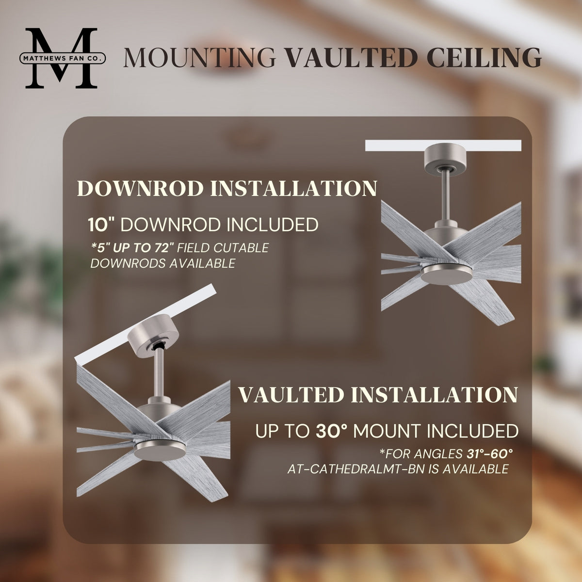 64-Inch Ariella 8-Blade Ceiling Fan Without Light Kit