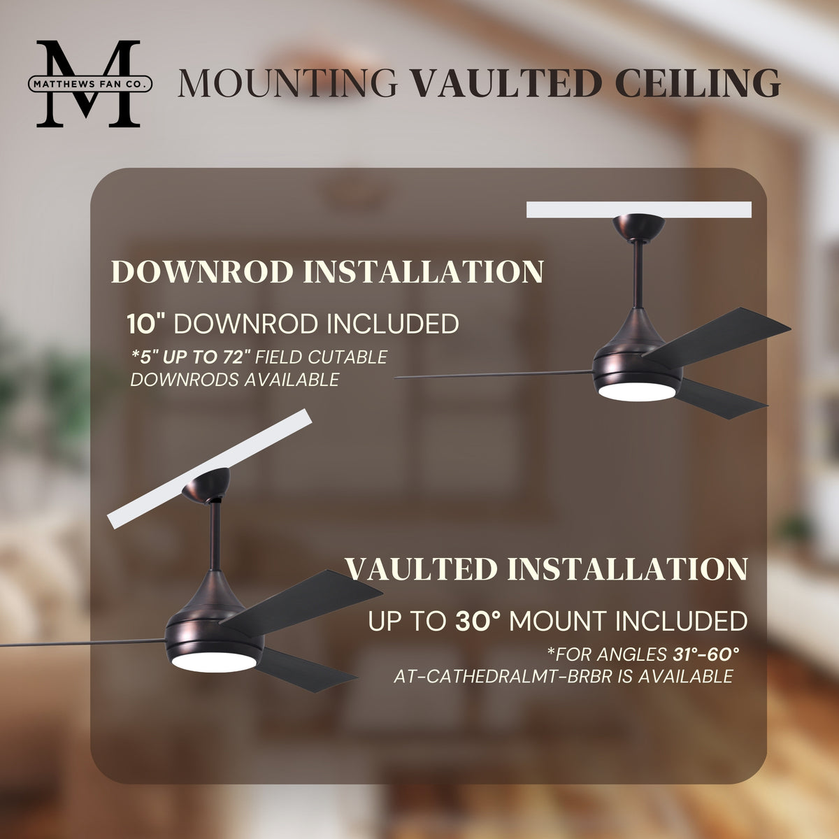 52-Inch Donaire 3-Blade Ceiling Fan with LED Light