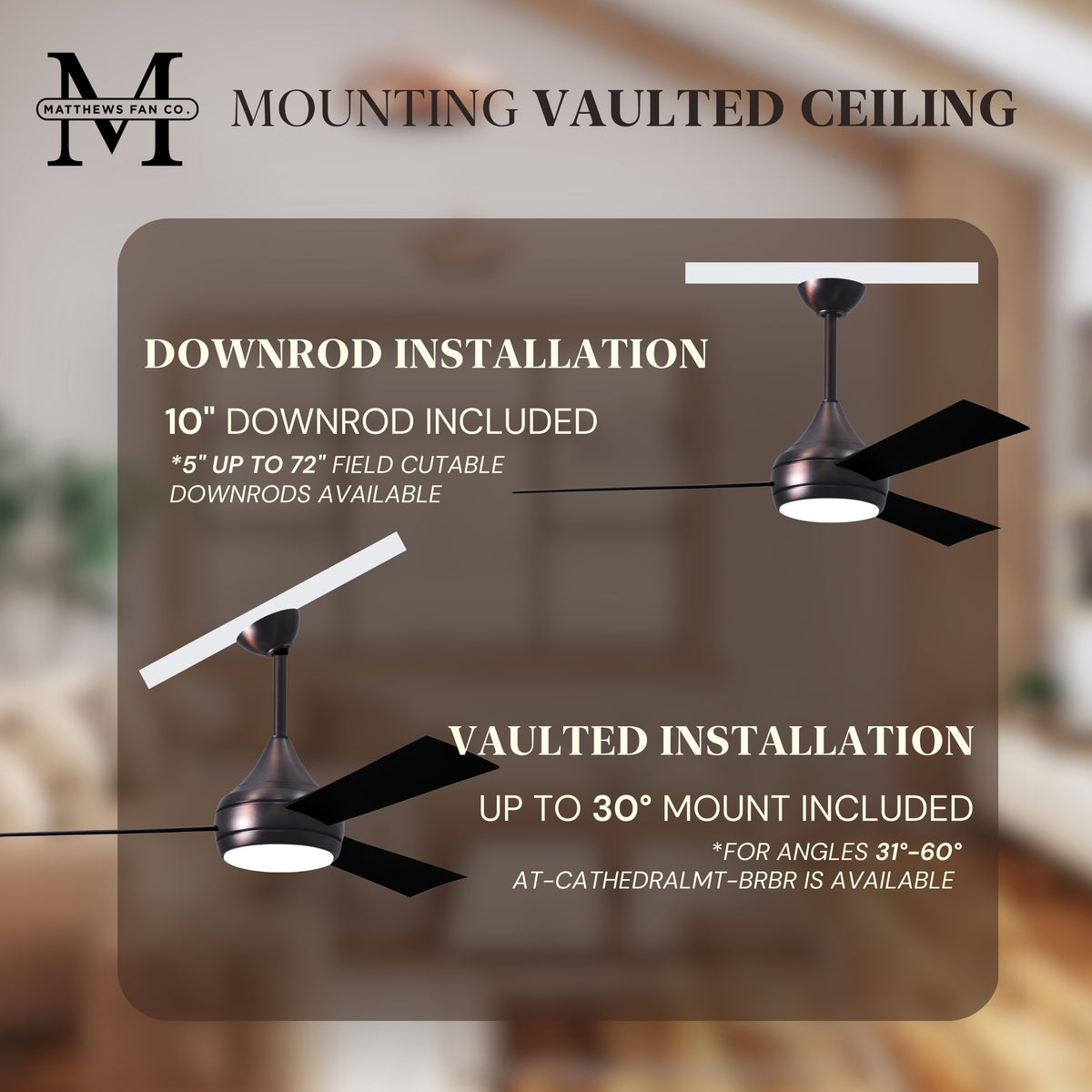 52-Inch Donaire 3-Blade Ceiling Fan with LED Light