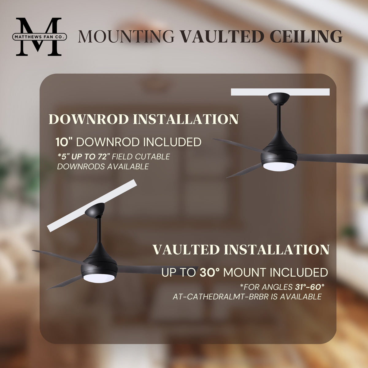 52-Inch Donaire 3-Blade Ceiling Fan with LED Light